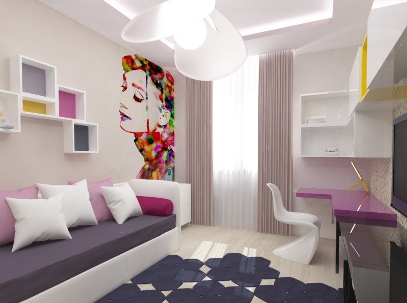 Дизайн 8 метровой комнаты для подростка