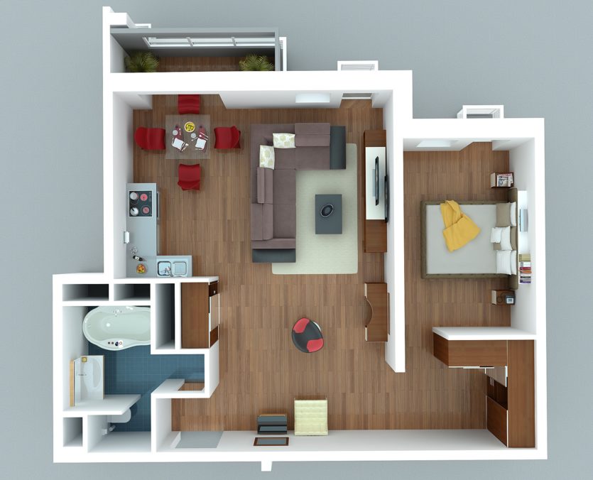 Layout 2 room apartment 2 23