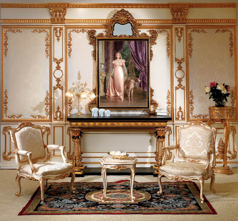 The design of the living room in the Baroque style 13
