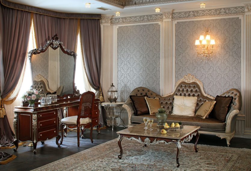 The design of the living room in the Baroque style 20