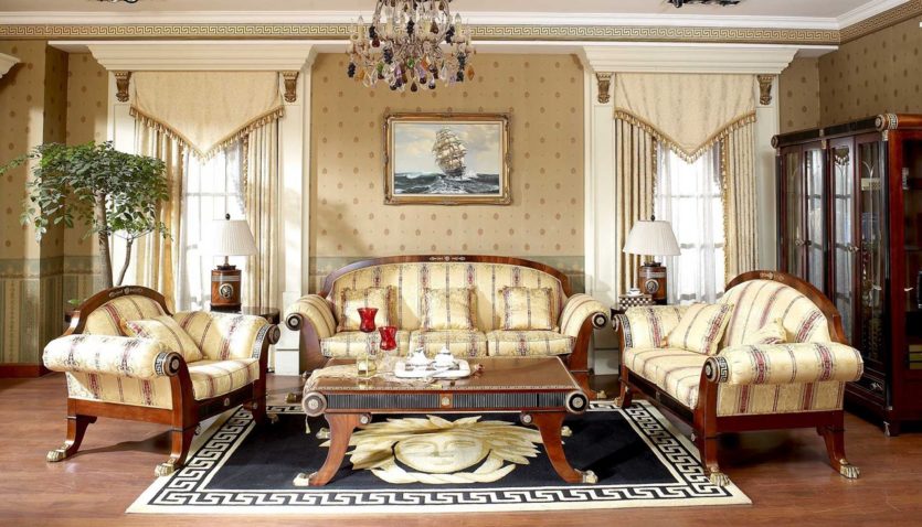 The design of the living room in the Baroque style 27