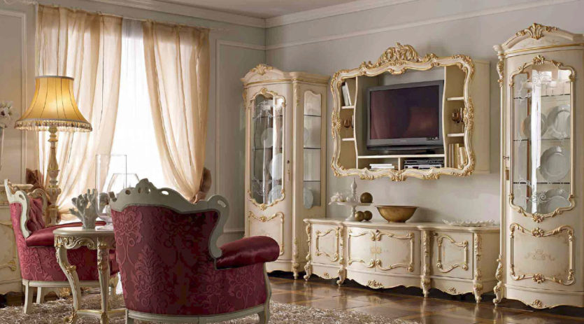 The design of the living room in the Baroque style 30