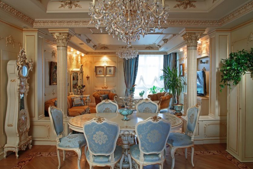 The design of the living room in the Baroque style 6