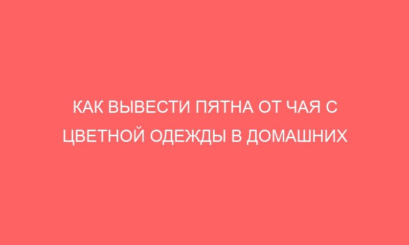 kak vyvesti pyatna ot chaya s czvetnoj odezhdy v domashnih usloviyah 13347